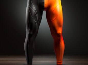 ブラックとオレンジのスパッツの男