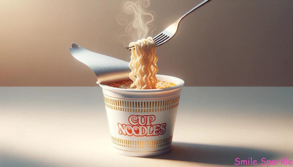初めてシリーズ「カップ麺」、また辛口以上の辛口が!? 4 カップヌードルのイラスト(AI生成)
