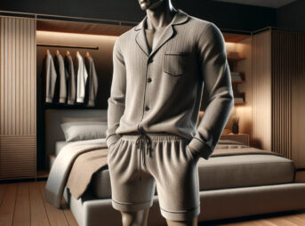 触り心地の良い生地でできた高級パジャマを買う!漢気を見せる企画! 5 パジャマを着ているマネキンのイラスト