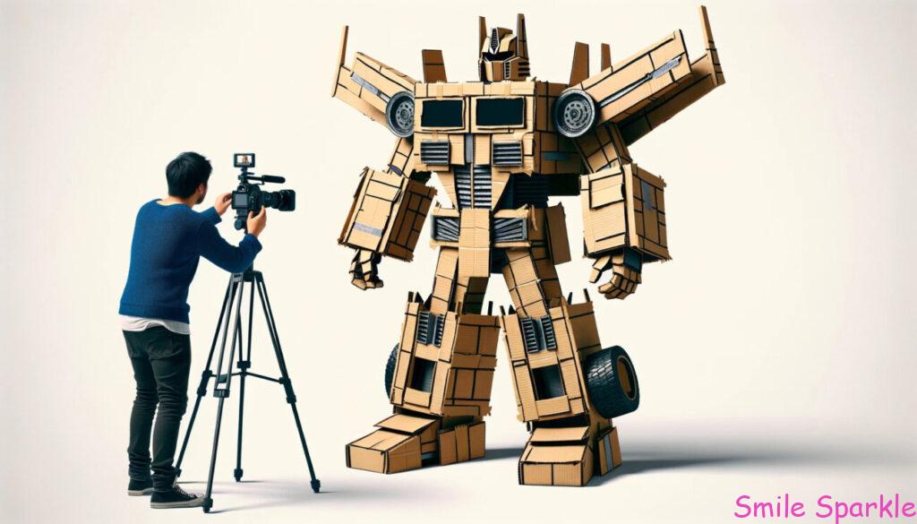 anime janai! Well, It Is Anime, But Not Really! Truly Rough Live-Action. 4 段ボールで作ったロボット