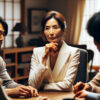 人狼ゲームに取り組む女性