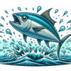 飛んでいるカツオのイラスト