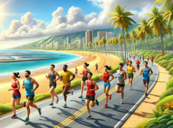 視聴者と共走!エガちゃんのホノルルマラソン完走記 4 ホノルルマラソンに似たようなイラスト