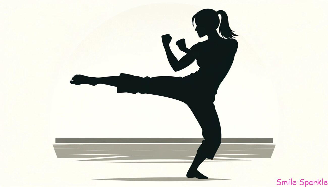 格闘技を習う女性