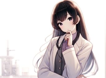 クレヨンしんちゃんで学ぶ、欠点がある人なぜ許せない? 33 アニメ風 女性 考え事をしている 白衣